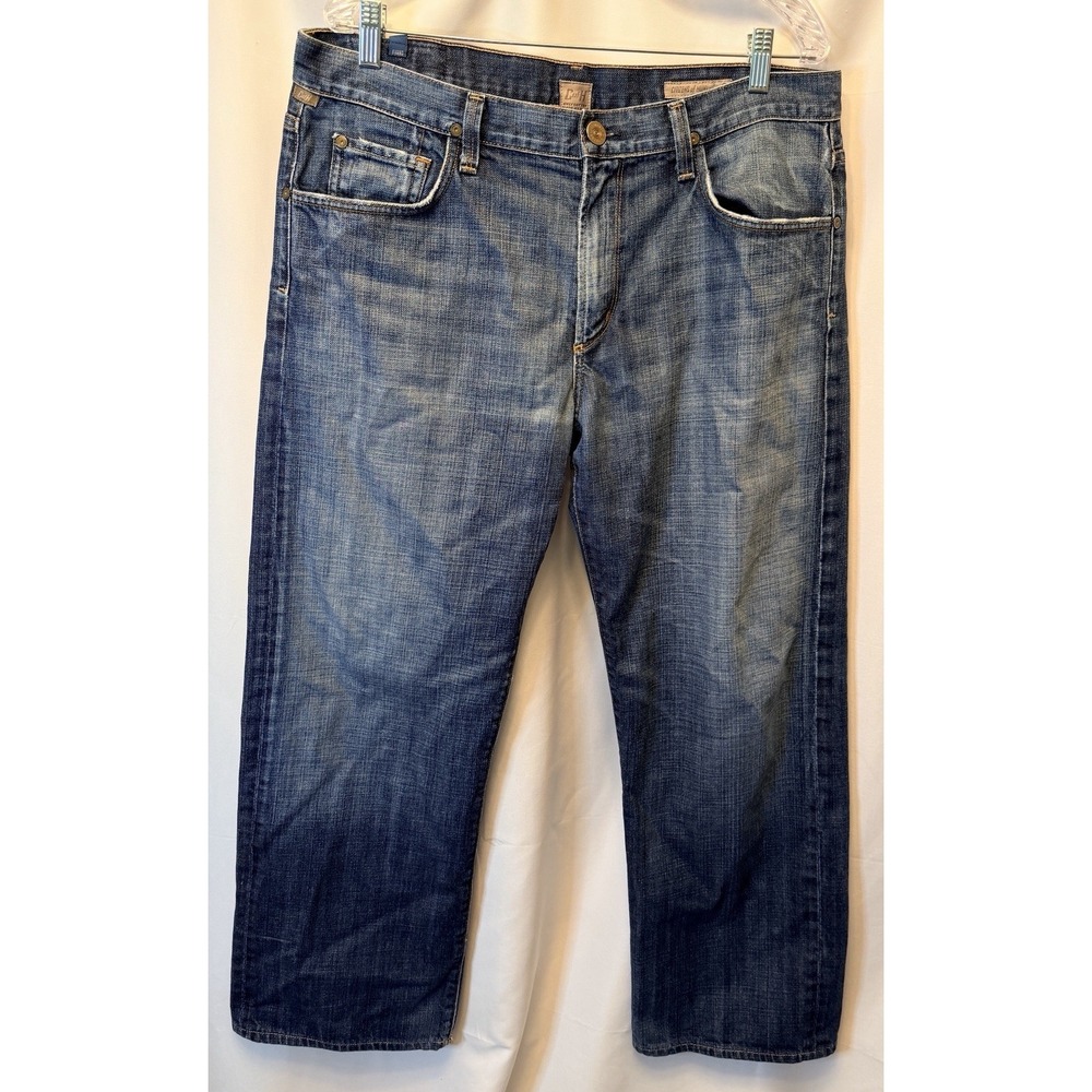 Citizens of‎ Humanity Men's 36 Evans Relaxed Straight Leg Jeans Blue Medium Wash
